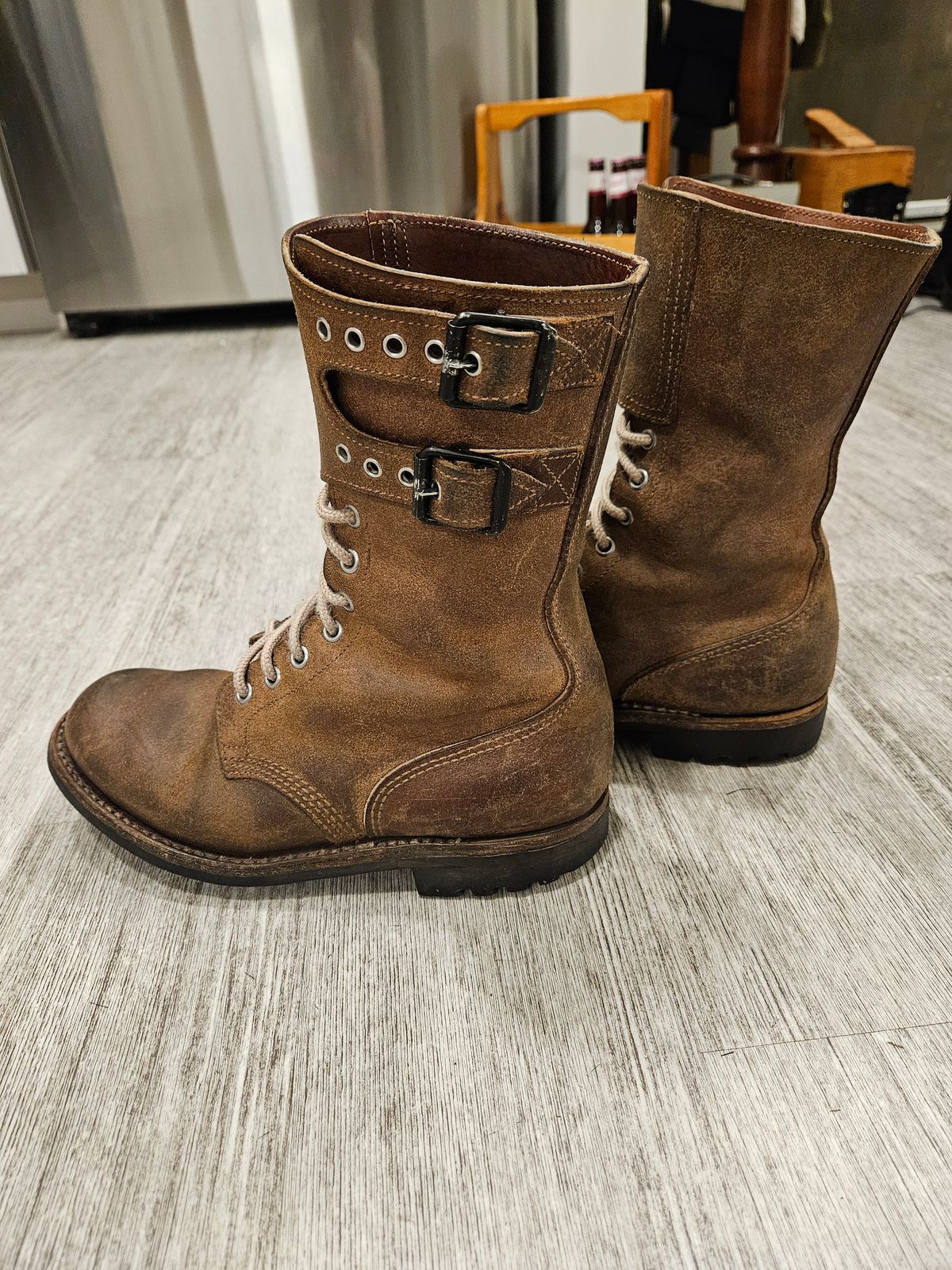 Photo by Niko on January 5, 2024 of the Unknown Maker French M47/US M43 Copy in Unknown Natural Veg Tan.