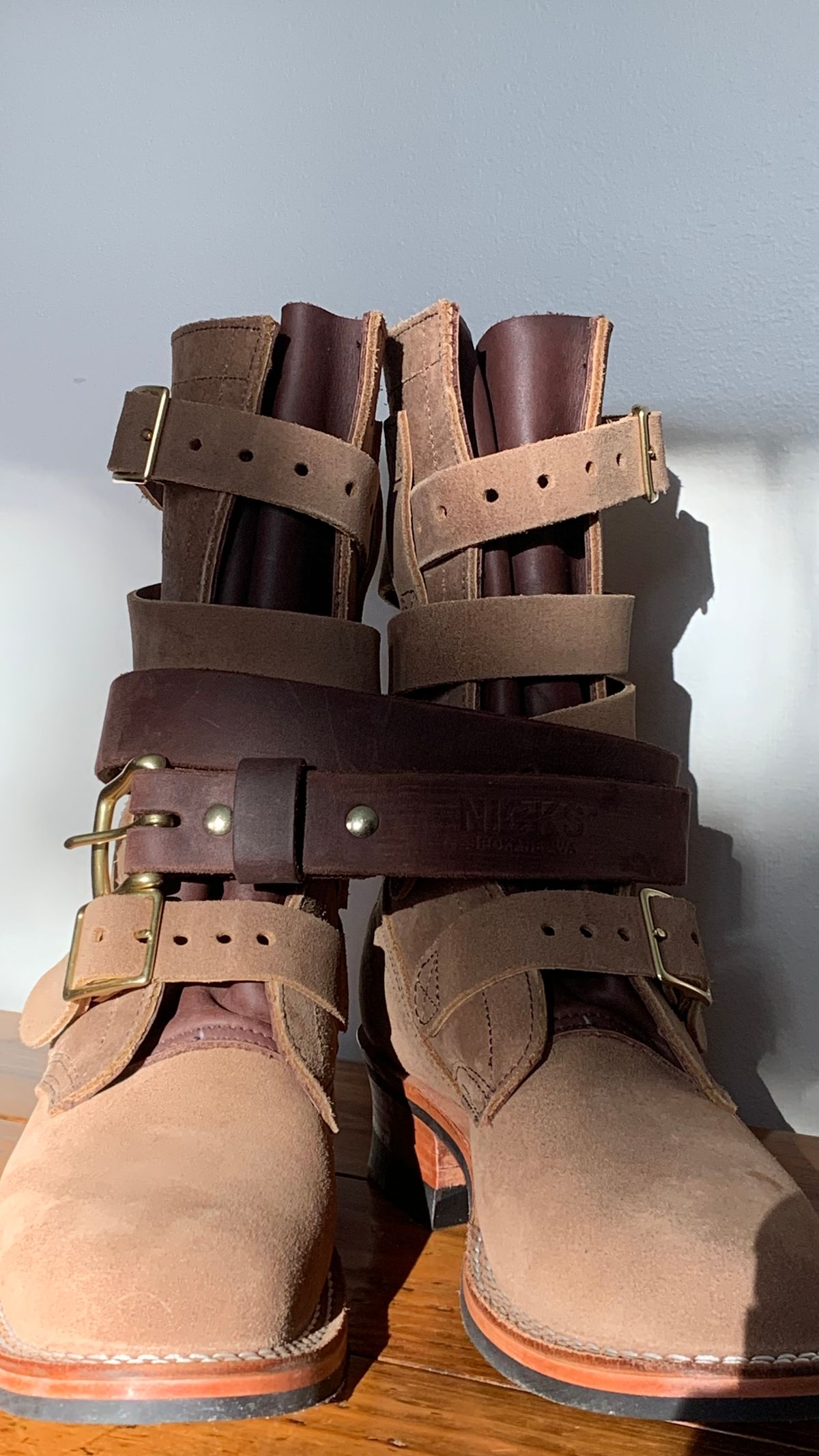 Photo by X on February 12, 2026 of the Nicks TankerPro in Seidel 1964 Tan Roughout.