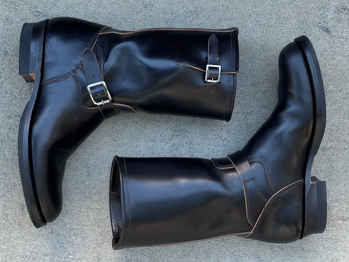 Photo by gv7 on November 1, 2025 of the SKOOB Wander Engineer Boots in Black Italian Horsebutt.