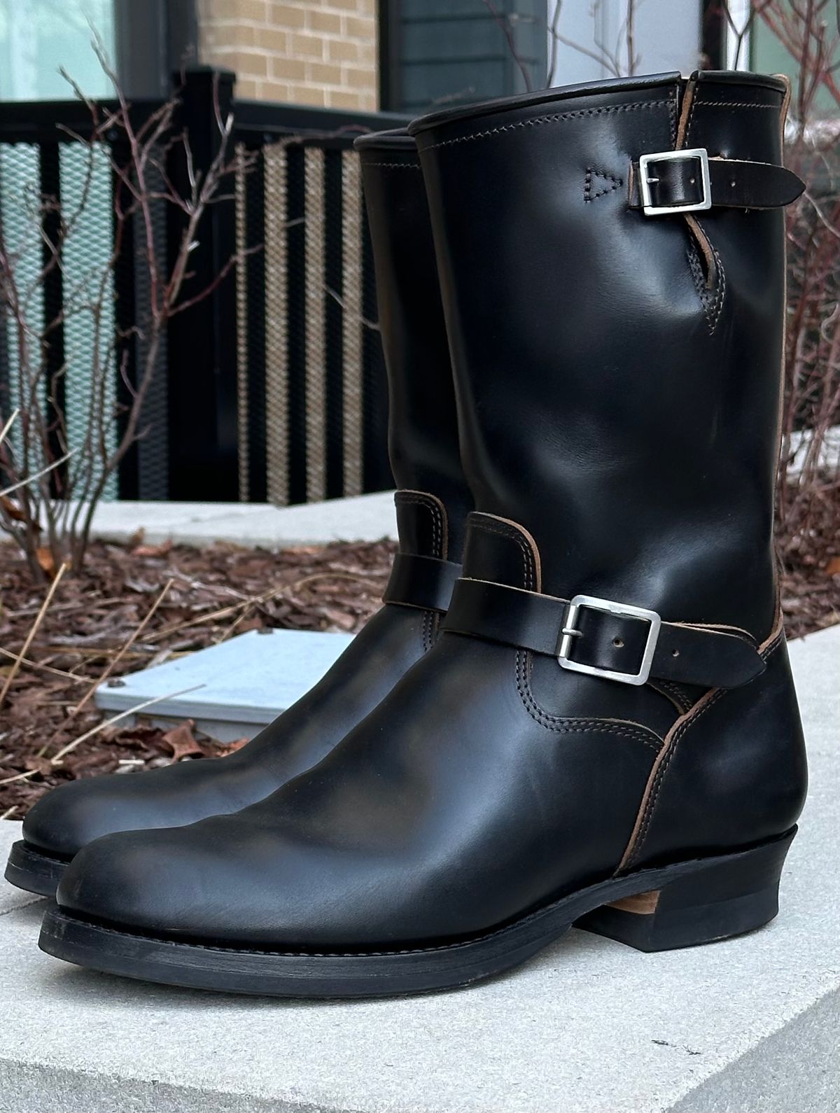 Photo by gv7 on March 1, 2026 of the SKOOB Wander Engineer Boots in Black Italian Horsebutt.