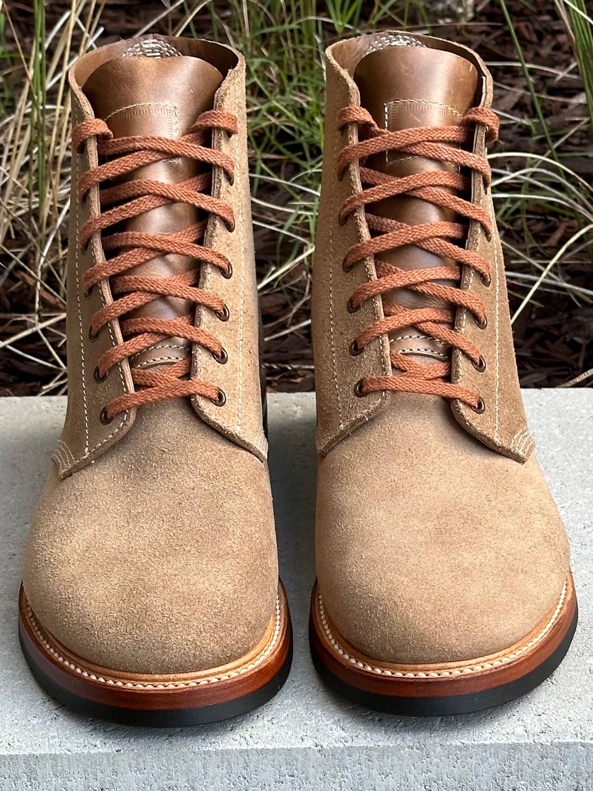 Photo by gv7 on October 1, 2024 of the John Lofgren M-43 Service Boots in Horween Natural Chromexcel Roughout.