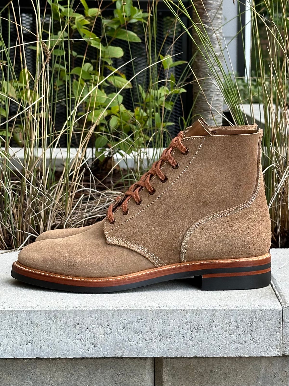 Photo by gv7 on October 1, 2024 of the John Lofgren M-43 Service Boots in Horween Natural Chromexcel Roughout.