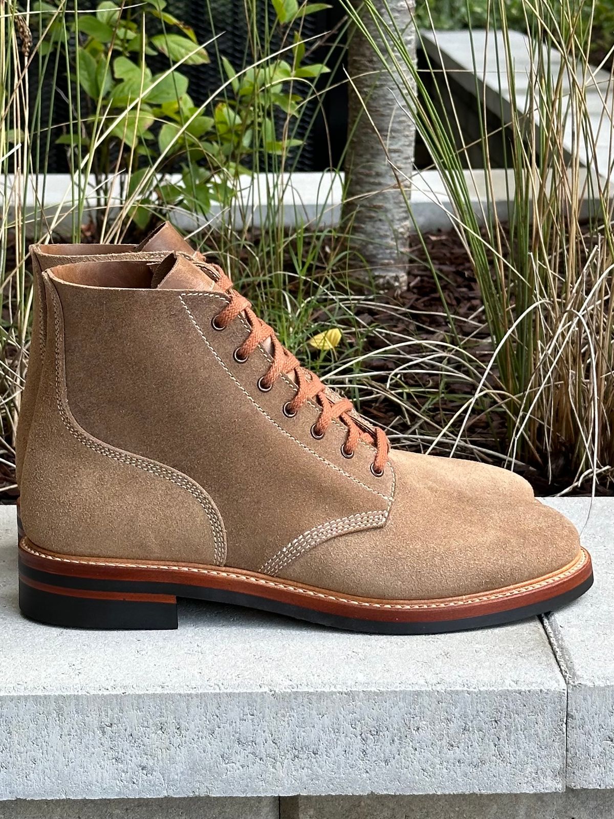 Photo by gv7 on October 1, 2024 of the John Lofgren M-43 Service Boots in Horween Natural Chromexcel Roughout.