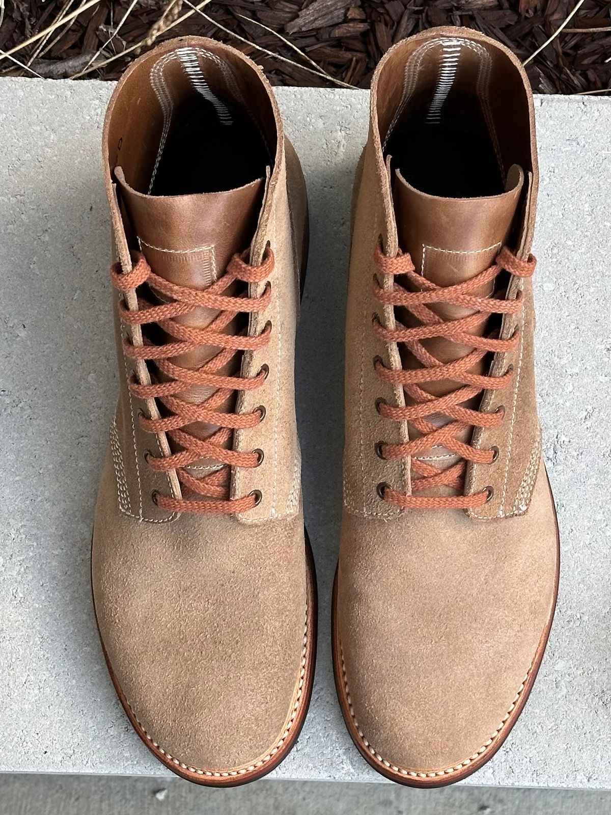 Photo by gv7 on October 1, 2024 of the John Lofgren M-43 Service Boots in Horween Natural Chromexcel Roughout.