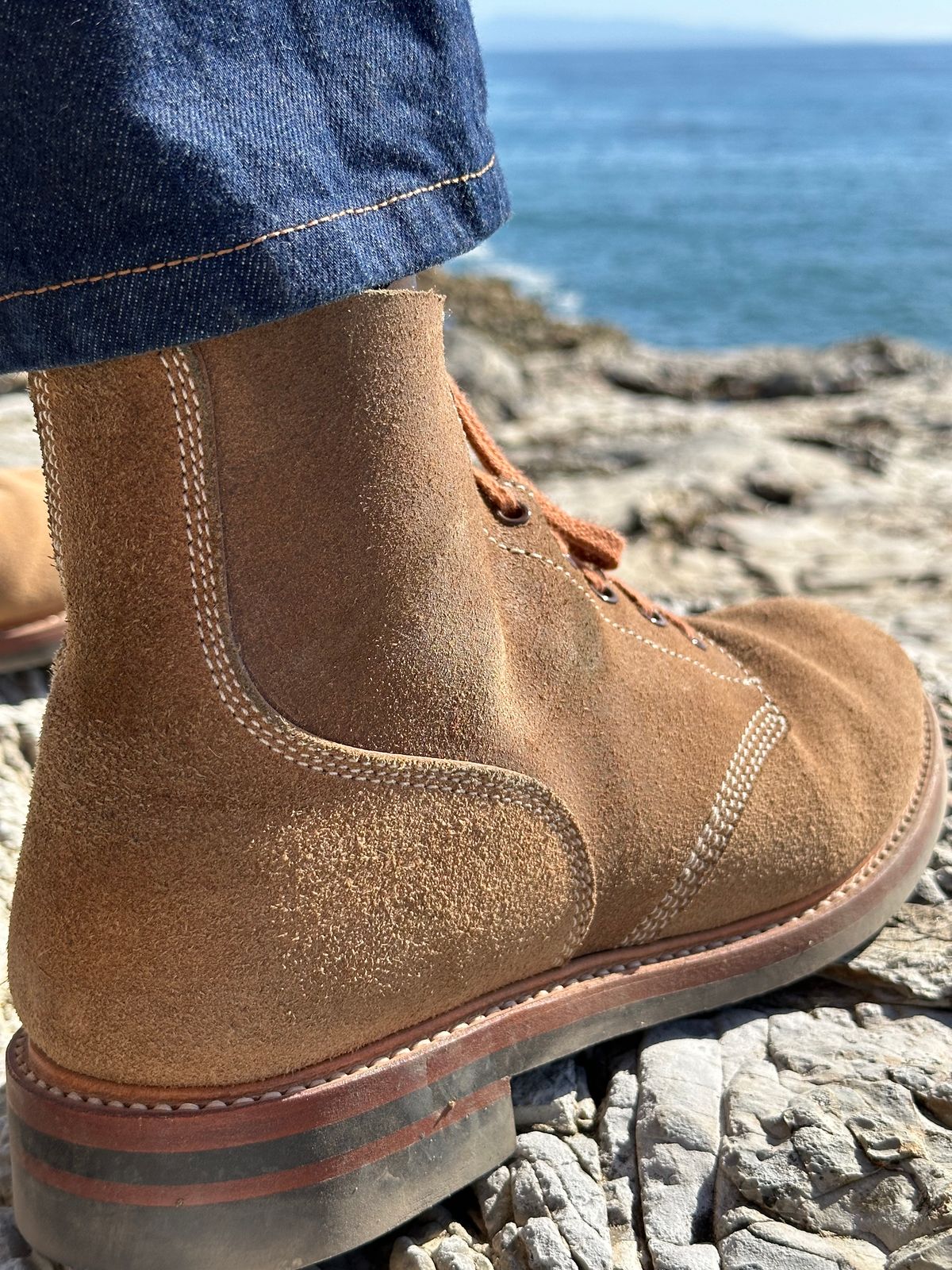 Photo by gv7 on November 1, 2024 of the John Lofgren M-43 Service Boots in Horween Natural Chromexcel Roughout.