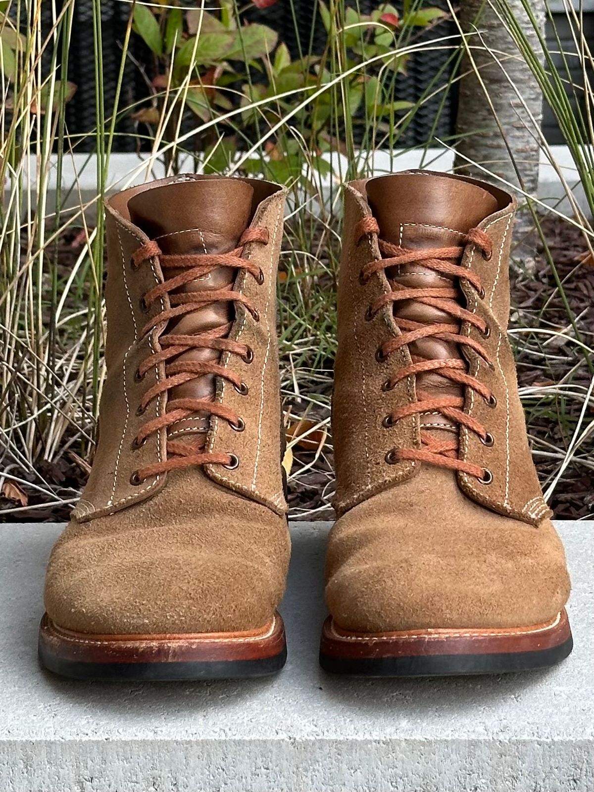 Photo by gv7 on November 1, 2024 of the John Lofgren M-43 Service Boots in Horween Natural Chromexcel Roughout.