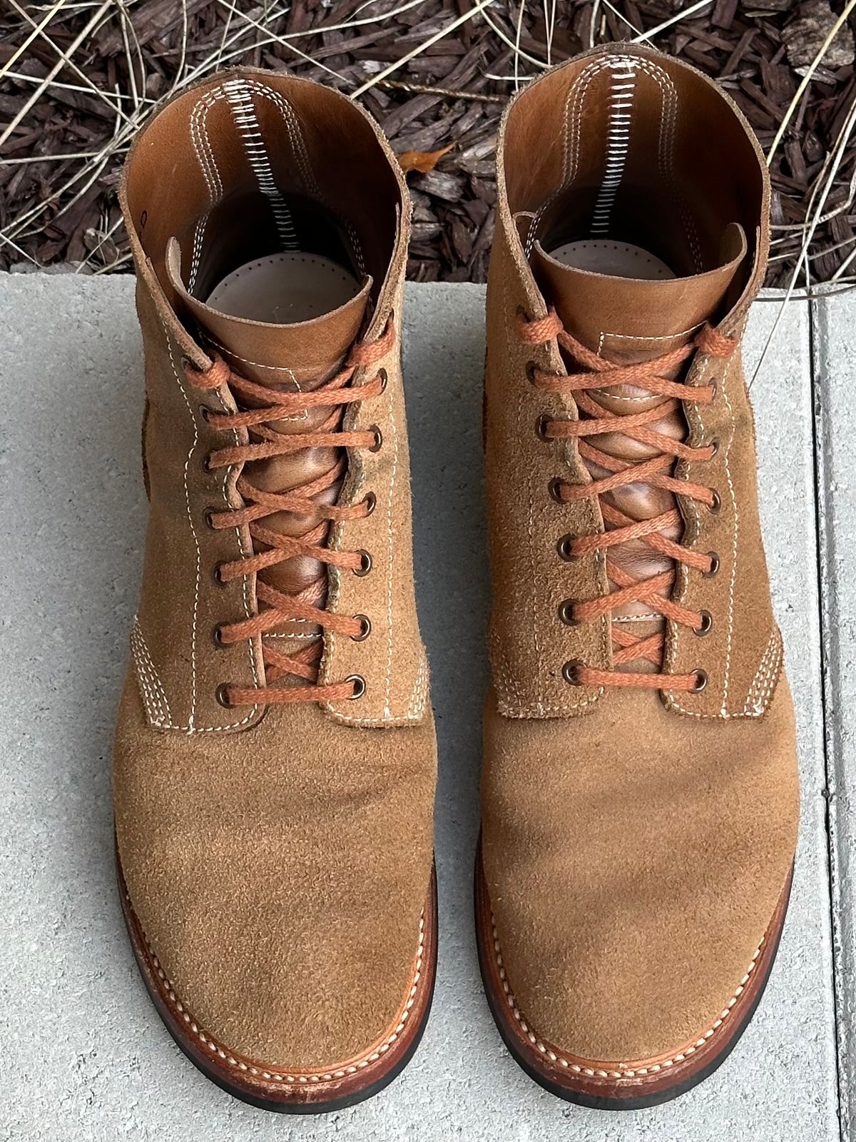 Photo by gv7 on November 1, 2024 of the John Lofgren M-43 Service Boots in Horween Natural Chromexcel Roughout.