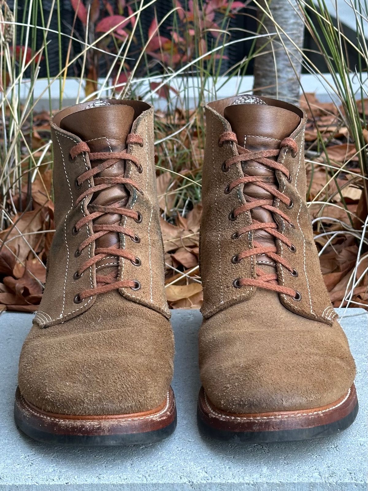 Photo by gv7 on December 1, 2024 of the John Lofgren M-43 Service Boots in Horween Natural Chromexcel Roughout.