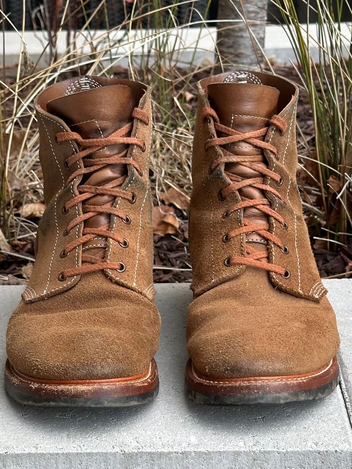 Photo by gv7 on January 2, 2025 of the John Lofgren M-43 Service Boots in Horween Natural Chromexcel Roughout.