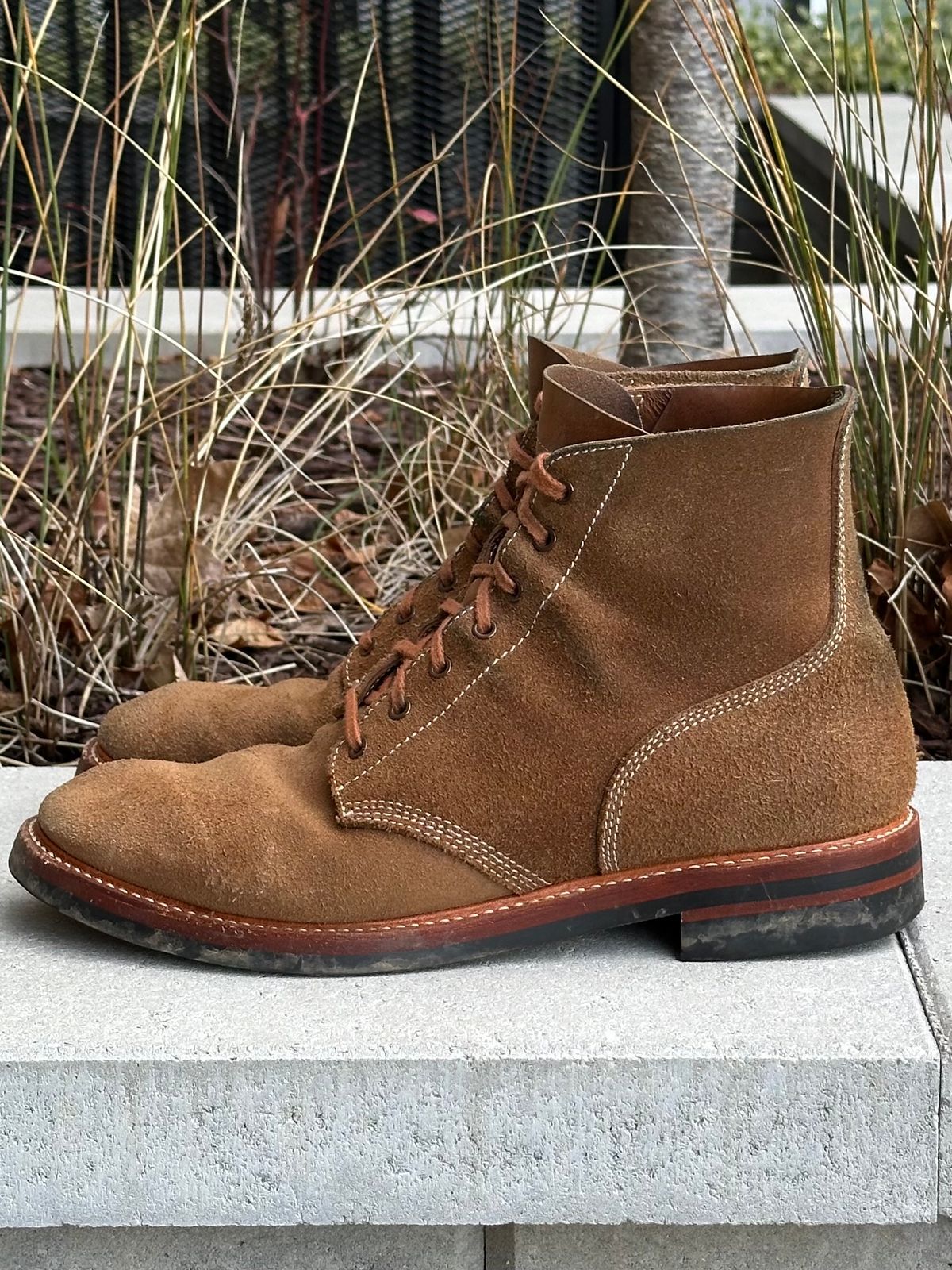 Photo by gv7 on January 2, 2025 of the John Lofgren M-43 Service Boots in Horween Natural Chromexcel Roughout.