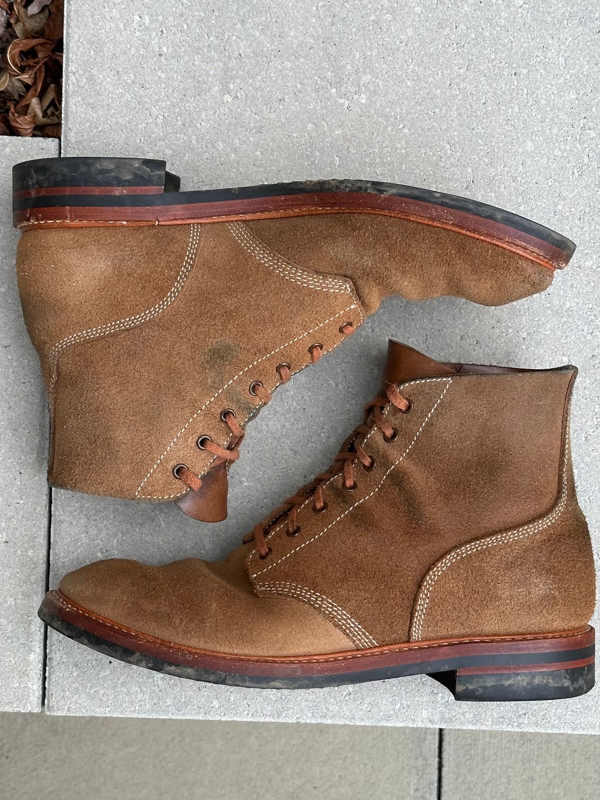 Photo by gv7 on January 2, 2025 of the John Lofgren M-43 Service Boots in Horween Natural Chromexcel Roughout.