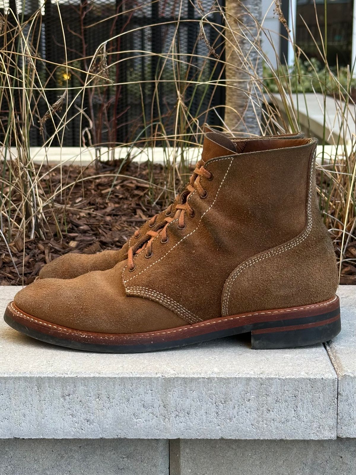 Photo by gv7 on March 1, 2025 of the John Lofgren M-43 Service Boots in Horween Natural Chromexcel Roughout.
