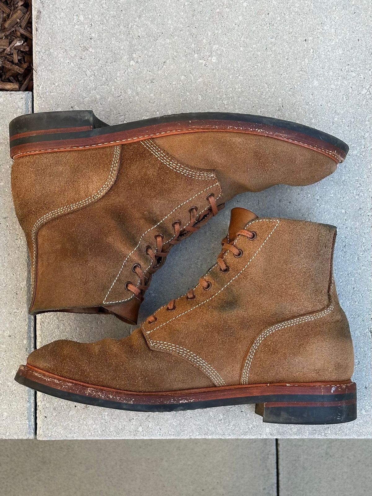 Photo by gv7 on March 1, 2025 of the John Lofgren M-43 Service Boots in Horween Natural Chromexcel Roughout.