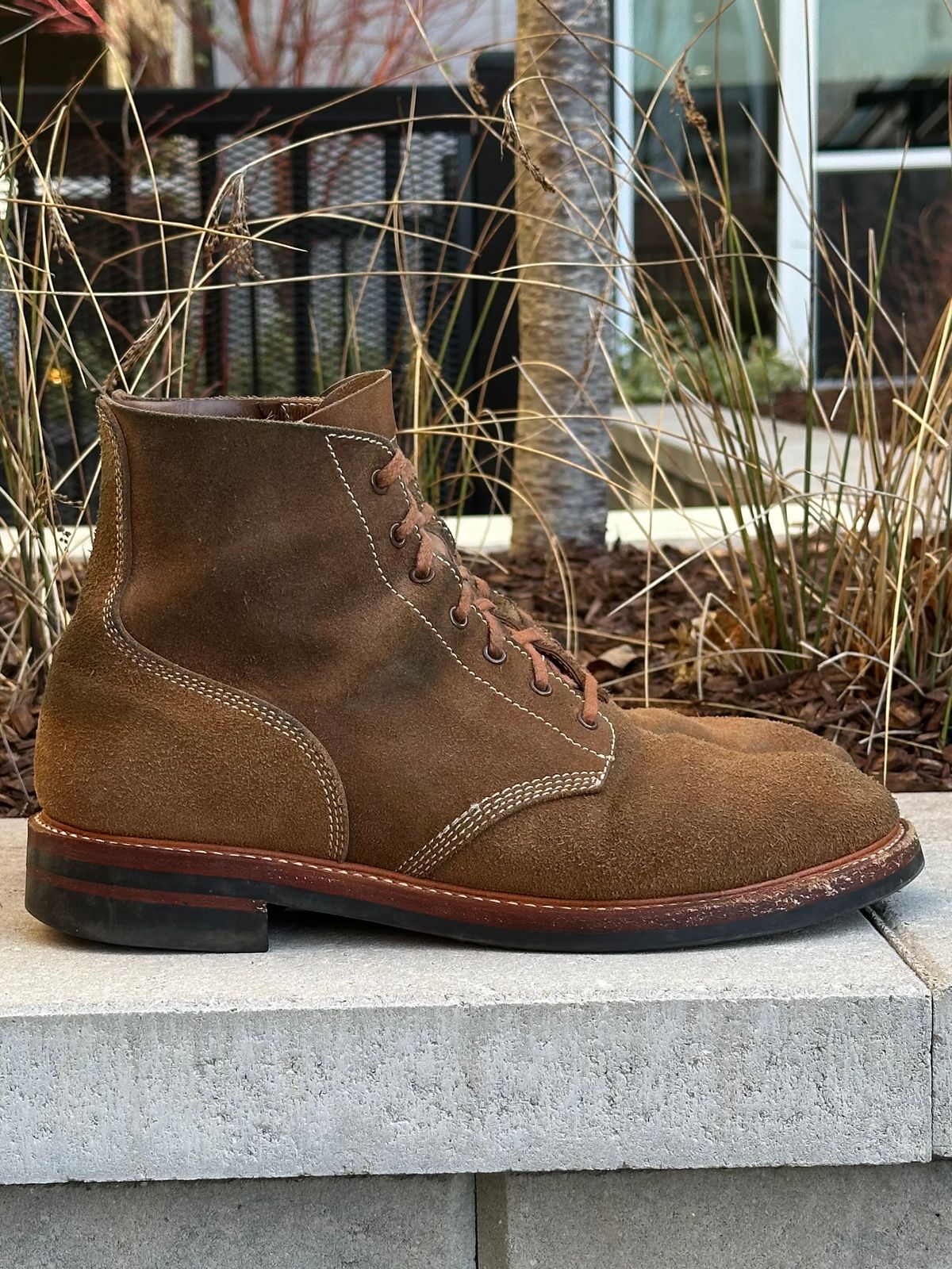 Photo by gv7 on March 1, 2025 of the John Lofgren M-43 Service Boots in Horween Natural Chromexcel Roughout.