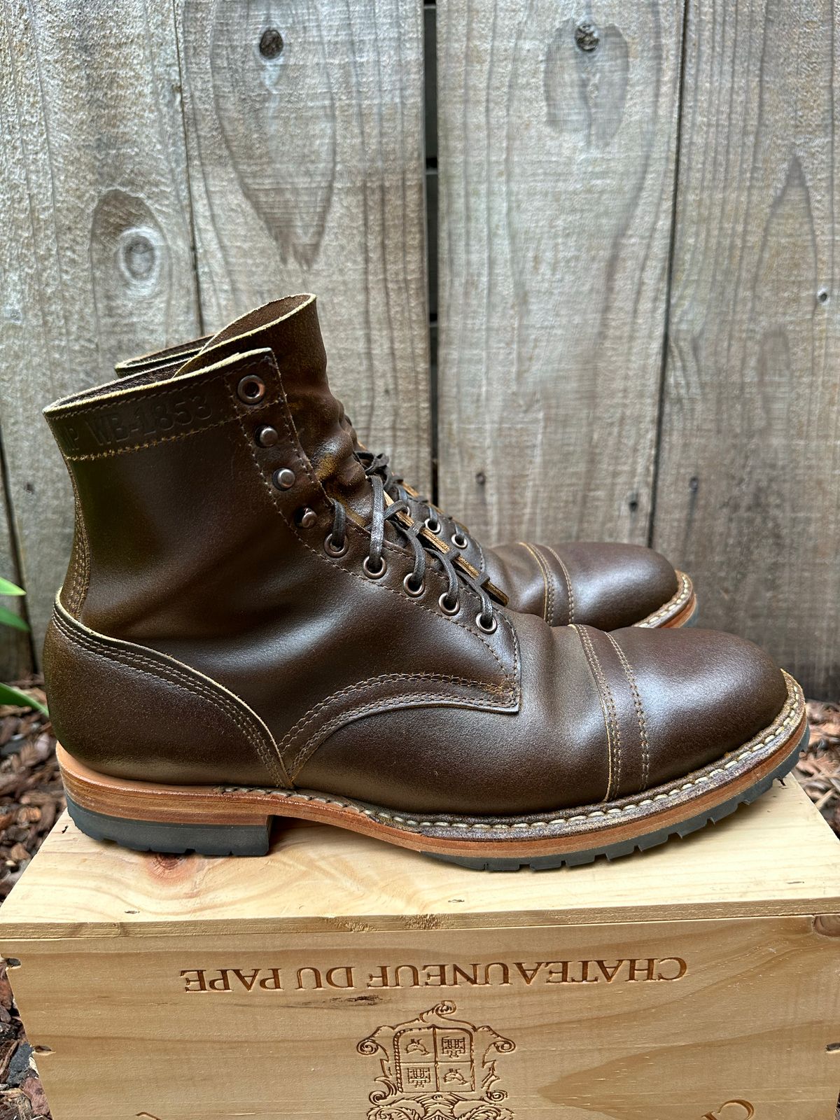 Photo by gv7 on November 1, 2022 of the White's MP-Sherman Toe Cap in Horween Cinnamon Waxed Flesh.