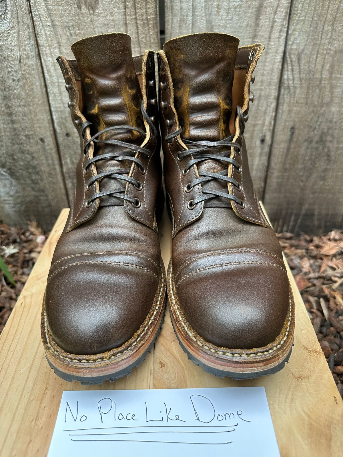 Photo by gv7 on November 1, 2022 of the White's MP-Sherman Toe Cap in Horween Cinnamon Waxed Flesh.
