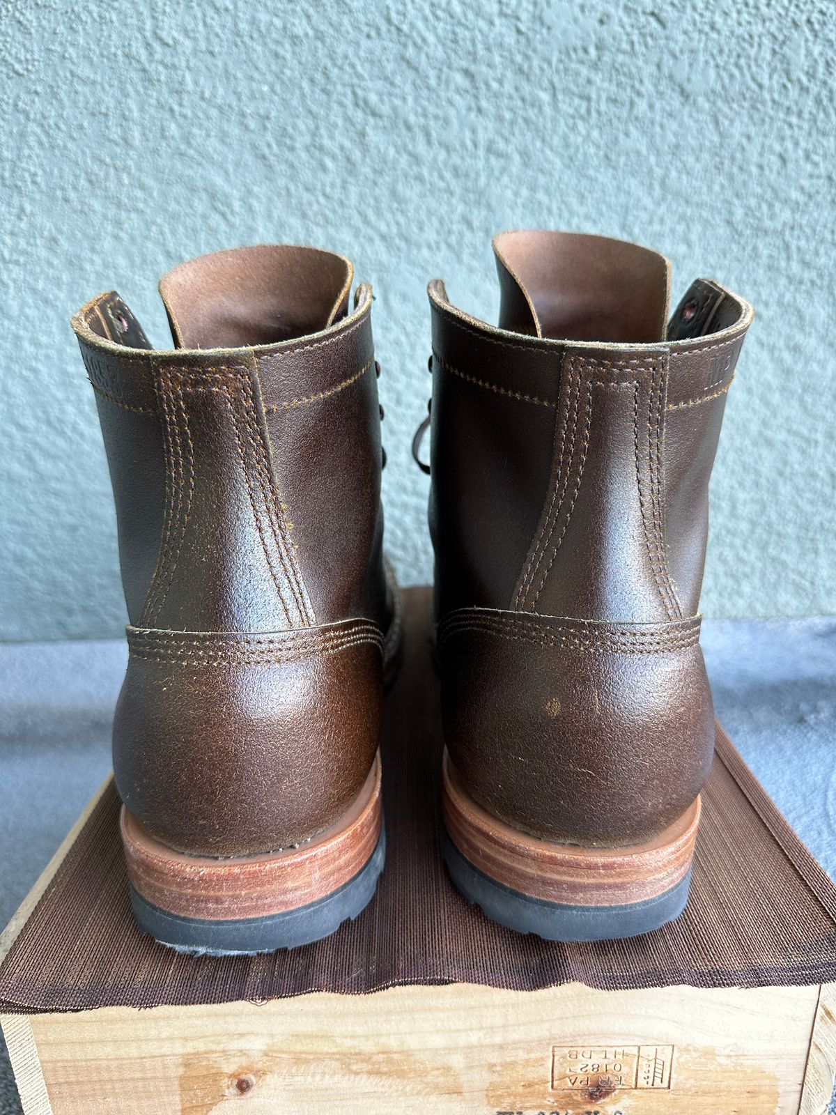 Photo by gv7 on December 4, 2022 of the White's MP-Sherman Toe Cap in Horween Cinnamon Waxed Flesh.