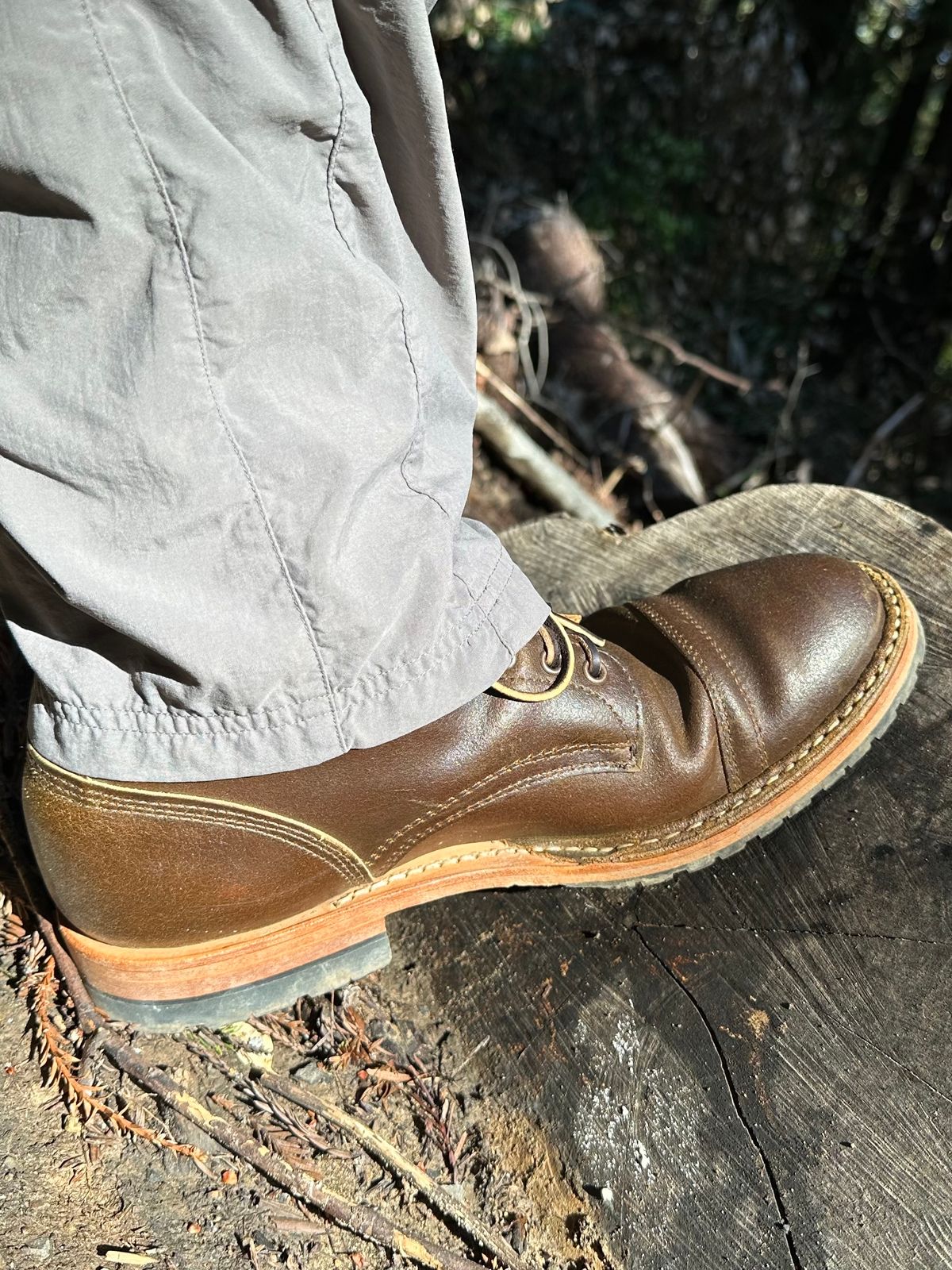 Photo by gv7 on February 1, 2023 of the White's MP-Sherman Toe Cap in Horween Cinnamon Waxed Flesh.