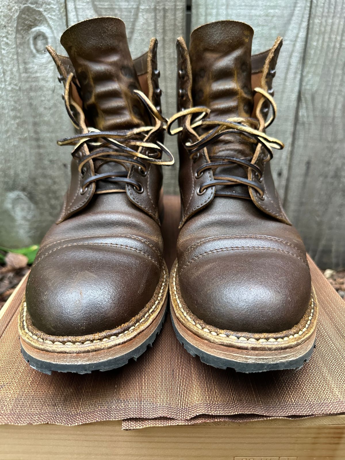 Photo by gv7 on February 1, 2023 of the White's MP-Sherman Toe Cap in Horween Cinnamon Waxed Flesh.