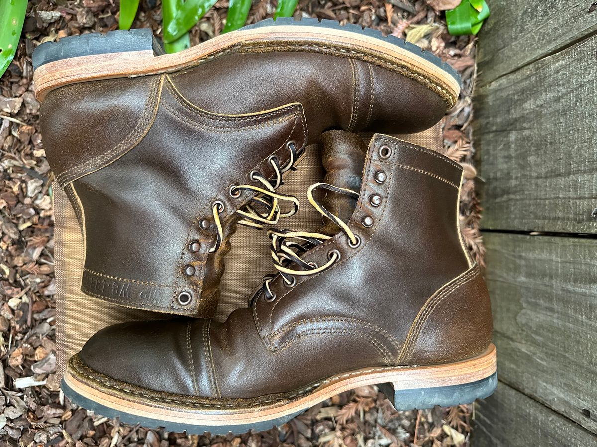 Photo by gv7 on February 1, 2023 of the White's MP-Sherman Toe Cap in Horween Cinnamon Waxed Flesh.