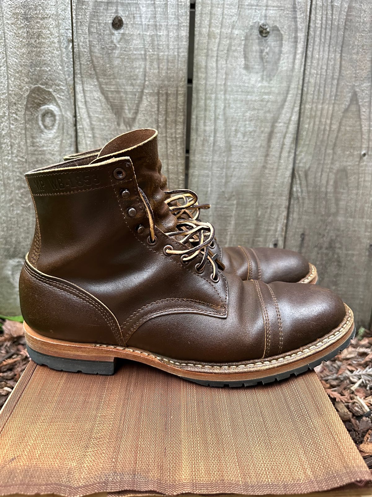 Photo by gv7 on February 1, 2023 of the White's MP-Sherman Toe Cap in Horween Cinnamon Waxed Flesh.