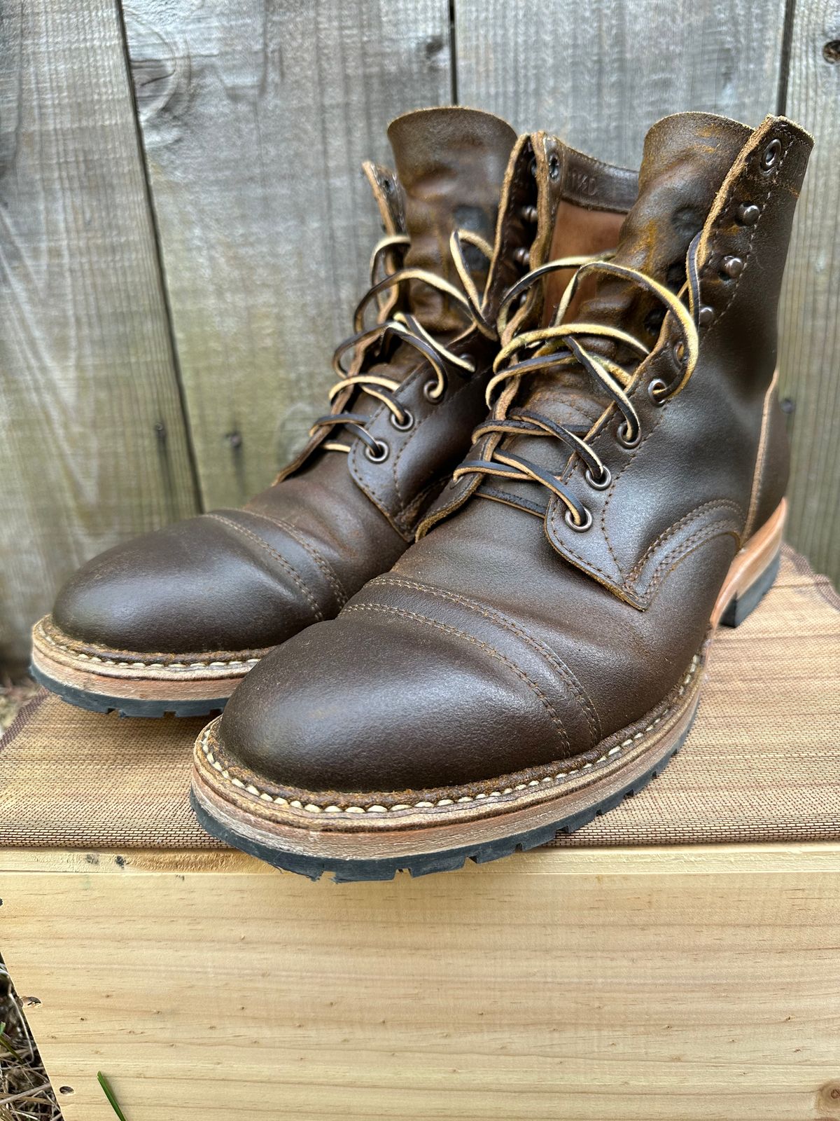 Photo by gv7 on March 4, 2023 of the White's MP-Sherman Toe Cap in Horween Cinnamon Waxed Flesh.