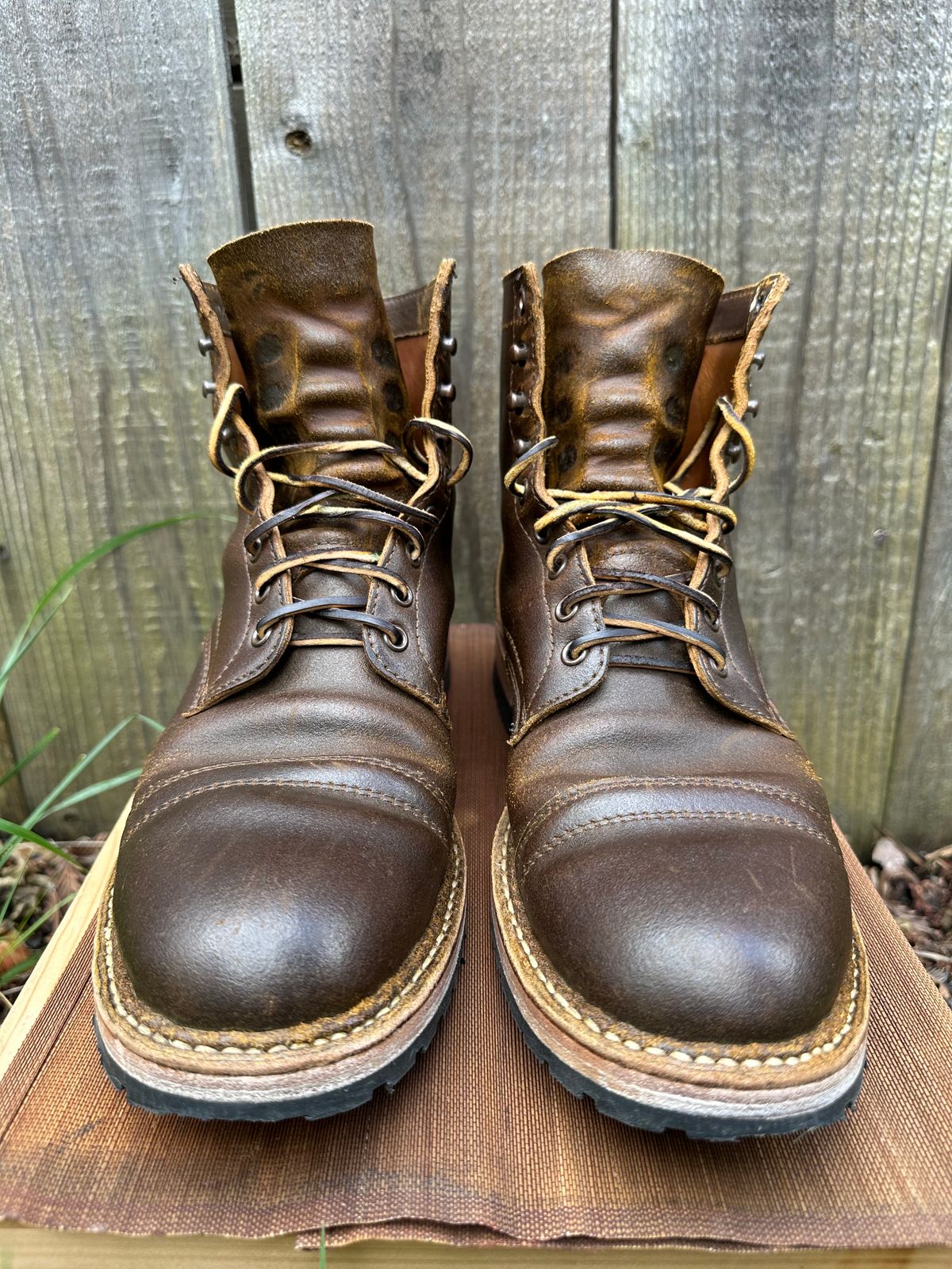 Photo by gv7 on April 2, 2023 of the White's MP-Sherman Toe Cap in Horween Cinnamon Waxed Flesh.