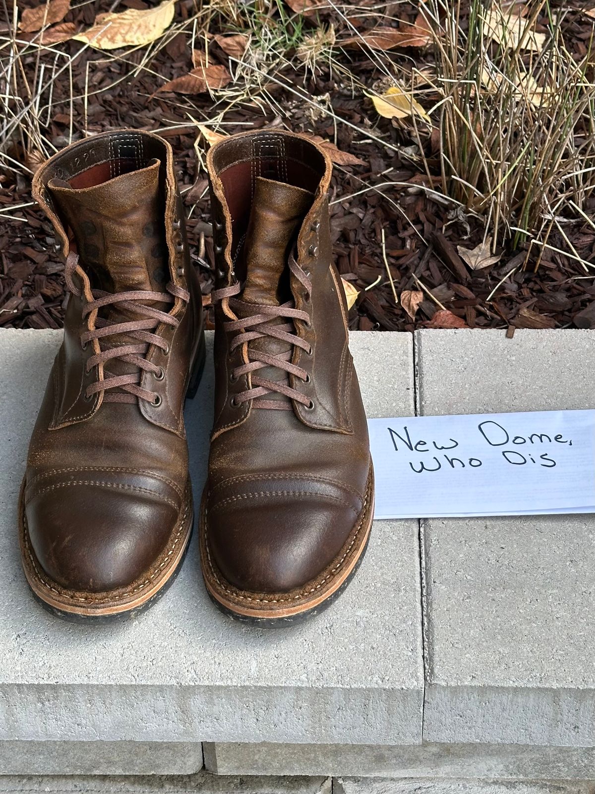 Photo by gv7 on October 1, 2025 of the White's MP-Sherman Toe Cap in Horween Cinnamon Waxed Flesh.