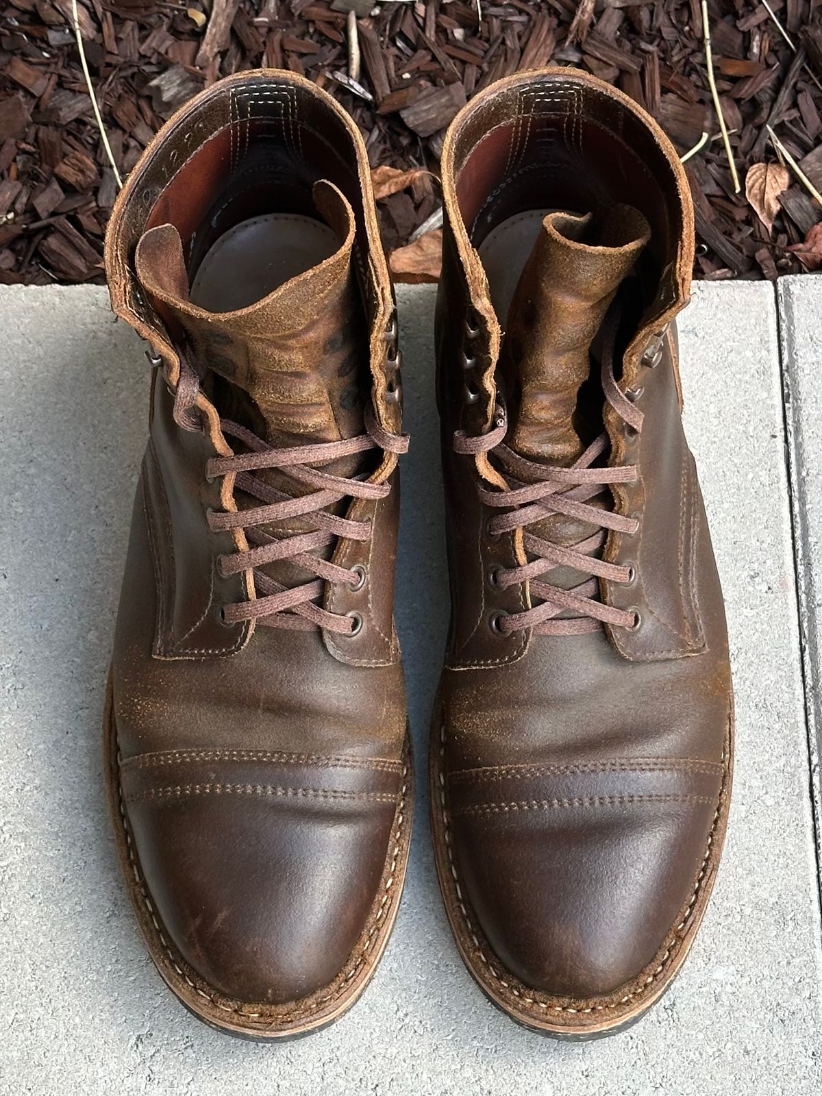 Photo by gv7 on October 1, 2025 of the White's MP-Sherman Toe Cap in Horween Cinnamon Waxed Flesh.