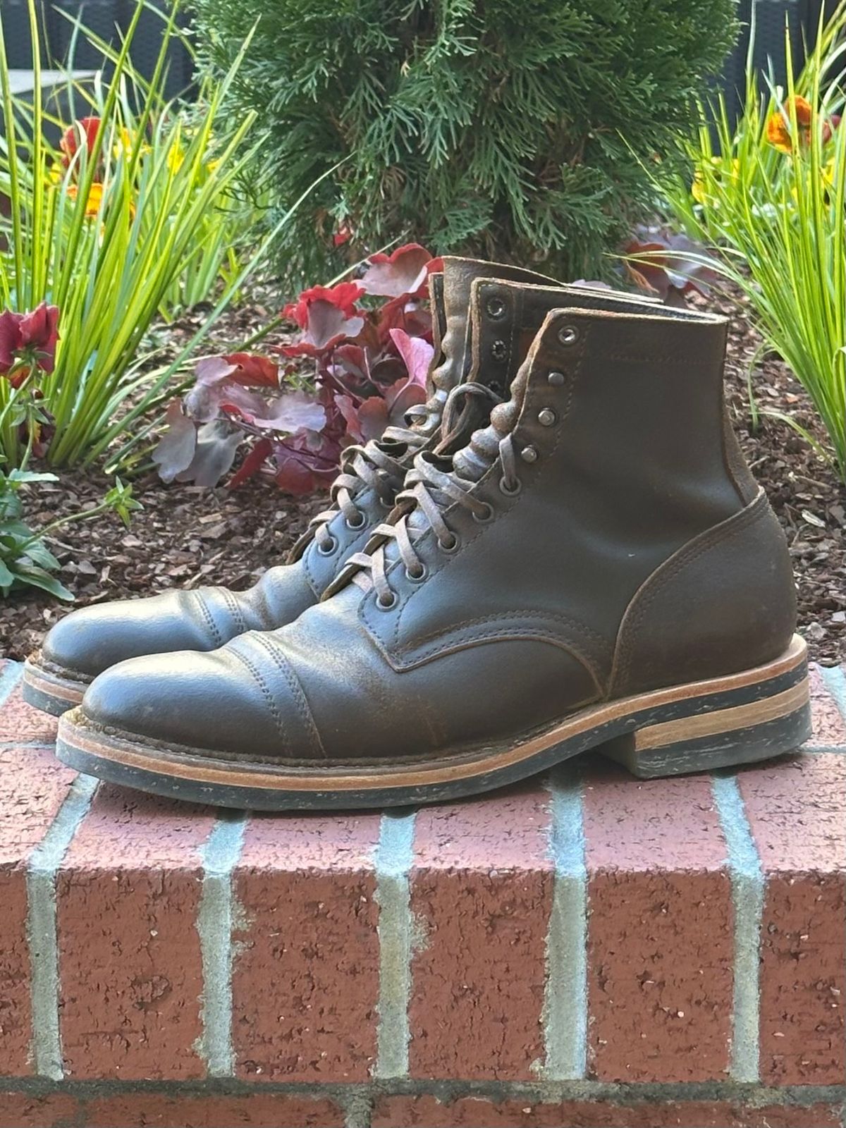 Photo by gv7 on November 1, 2025 of the White's MP-Sherman Toe Cap in Horween Cinnamon Waxed Flesh.