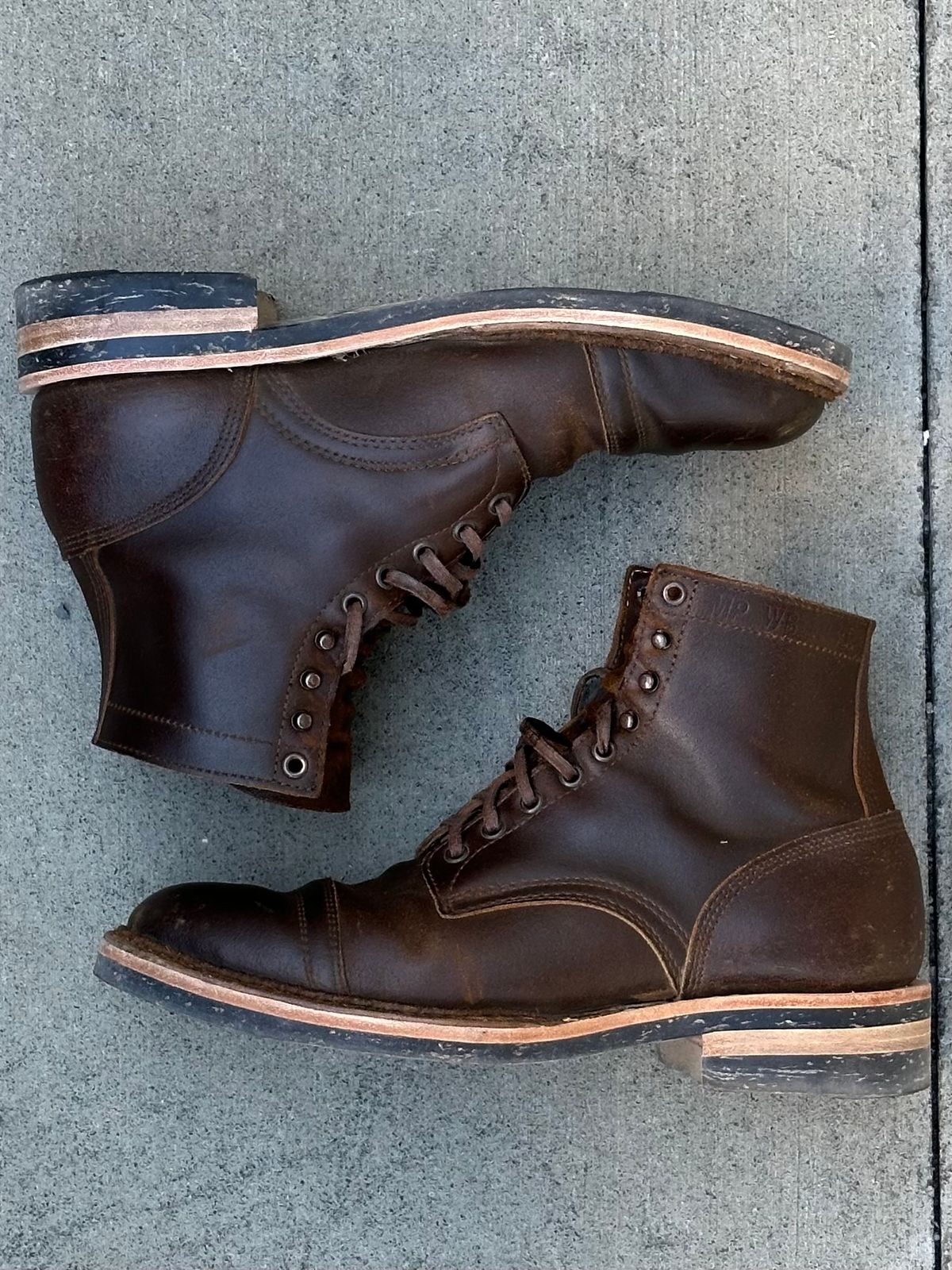 Photo by gv7 on November 1, 2025 of the White's MP-Sherman Toe Cap in Horween Cinnamon Waxed Flesh.