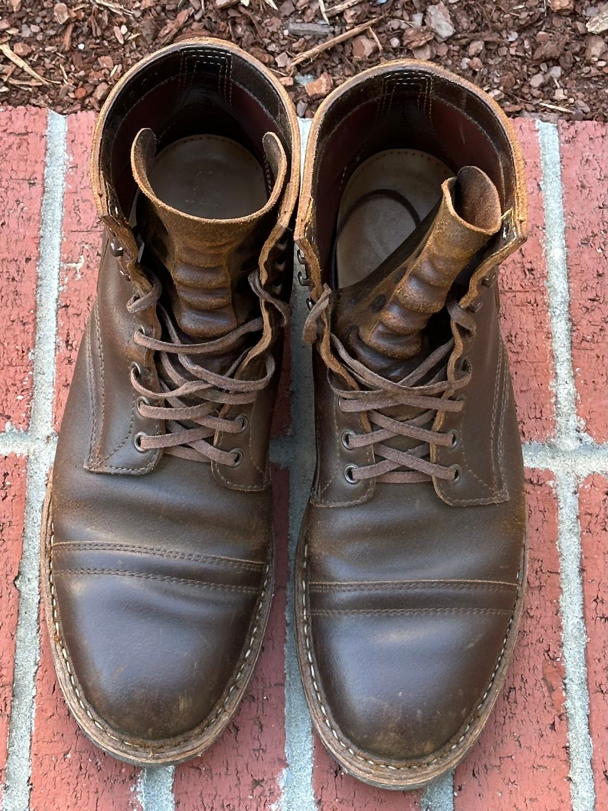 Photo by gv7 on November 1, 2025 of the White's MP-Sherman Toe Cap in Horween Cinnamon Waxed Flesh.