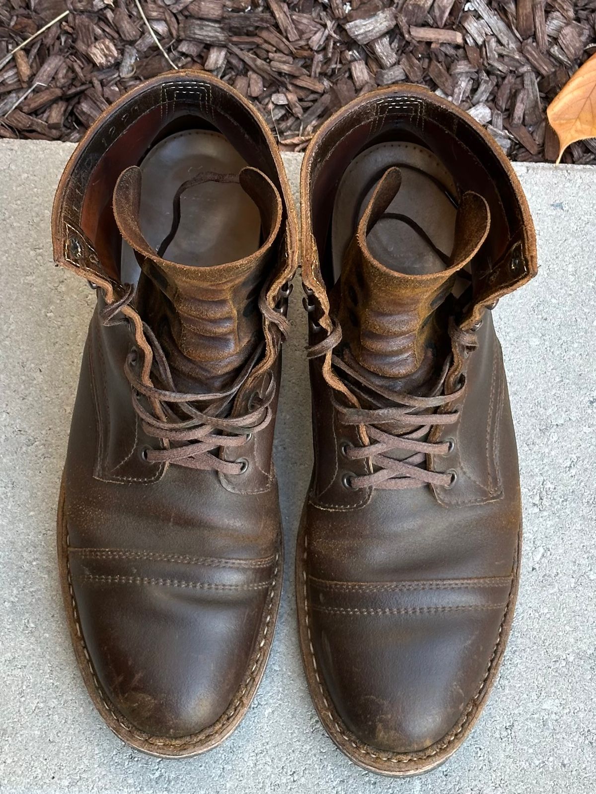 Photo by gv7 on November 29, 2025 of the White's MP-Sherman Toe Cap in Horween Cinnamon Waxed Flesh.