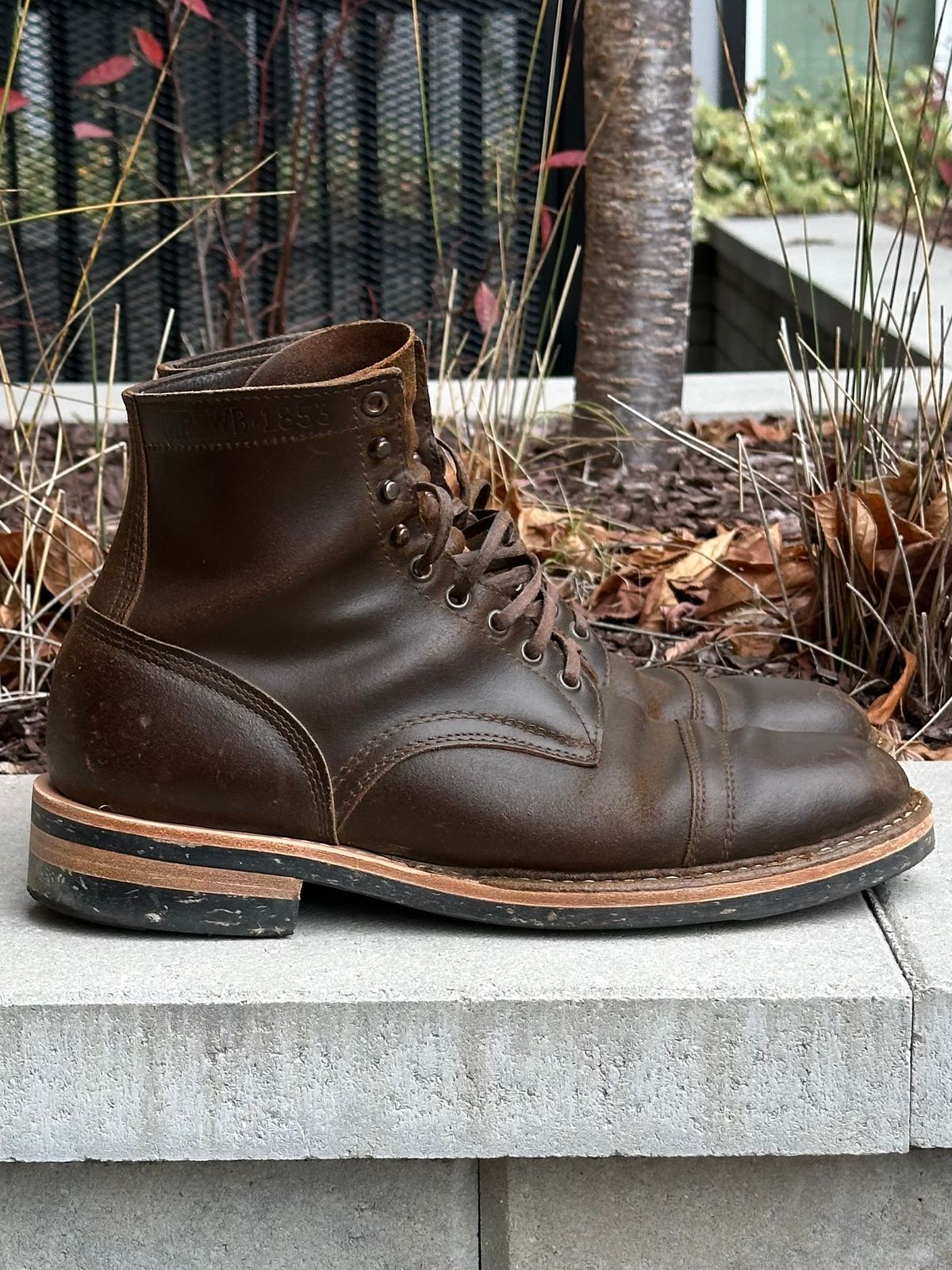 Photo by gv7 on December 23, 2025 of the White's MP-Sherman Toe Cap in Horween Cinnamon Waxed Flesh.