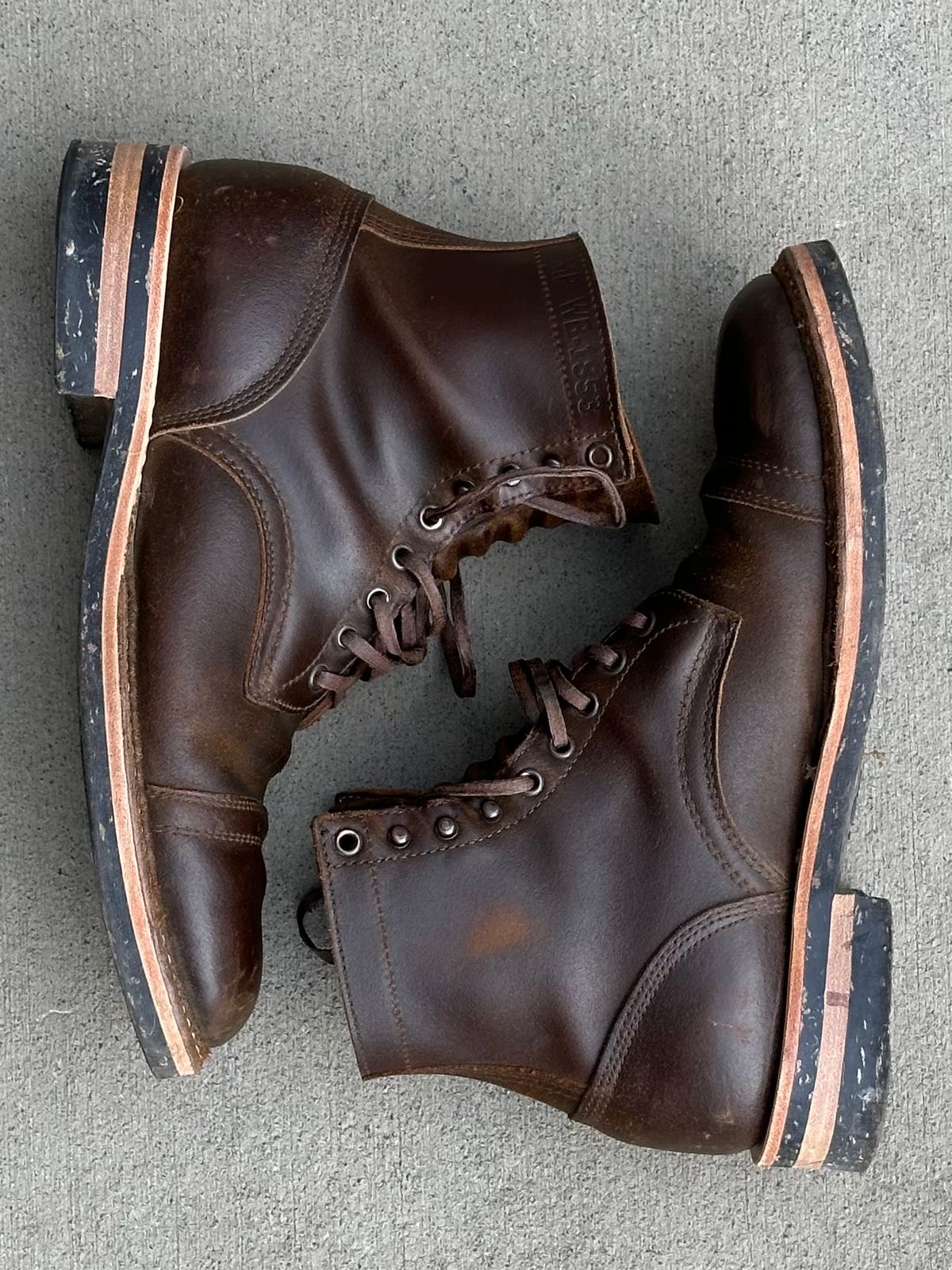 Photo by gv7 on January 30, 2026 of the White's MP-Sherman Toe Cap in Horween Cinnamon Waxed Flesh.