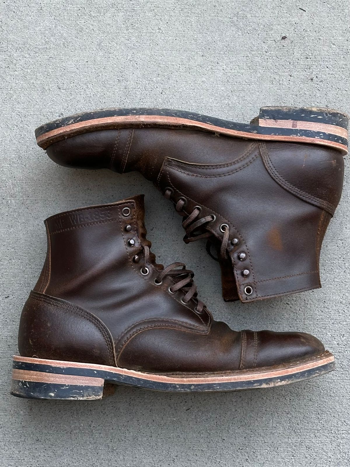 Photo by gv7 on March 1, 2026 of the White's MP-Sherman Toe Cap in Horween Cinnamon Waxed Flesh.