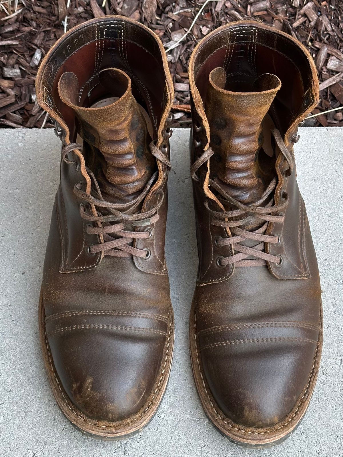 Photo by gv7 on March 1, 2026 of the White's MP-Sherman Toe Cap in Horween Cinnamon Waxed Flesh.