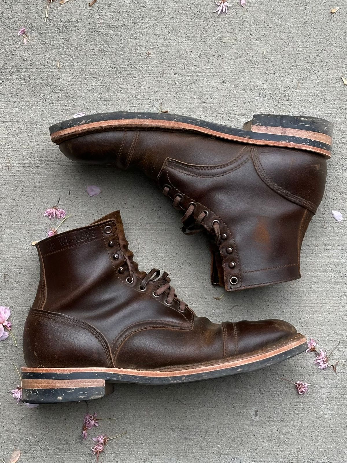 Photo by gv7 on April 3, 2026 of the White's MP-Sherman Toe Cap in Horween Cinnamon Waxed Flesh.