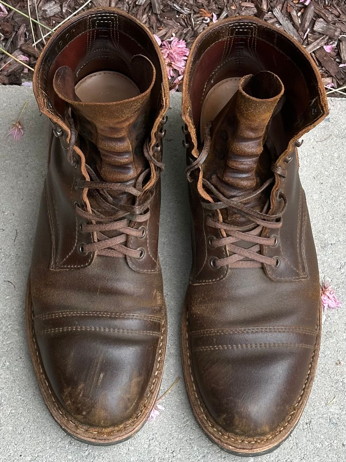 Photo by gv7 on April 3, 2026 of the White's MP-Sherman Toe Cap in Horween Cinnamon Waxed Flesh.