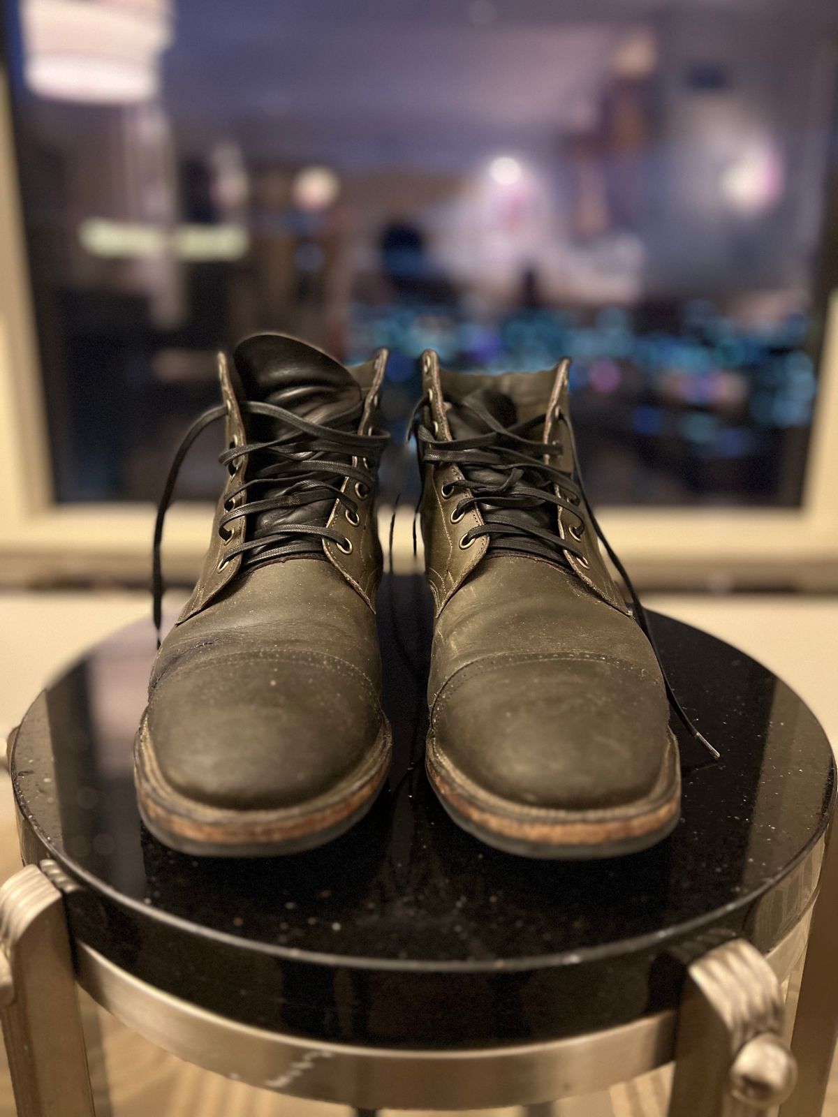 Photo by jshum on March 6, 2023 of the Viberg Service Boot in Horween Olive Chromepak.