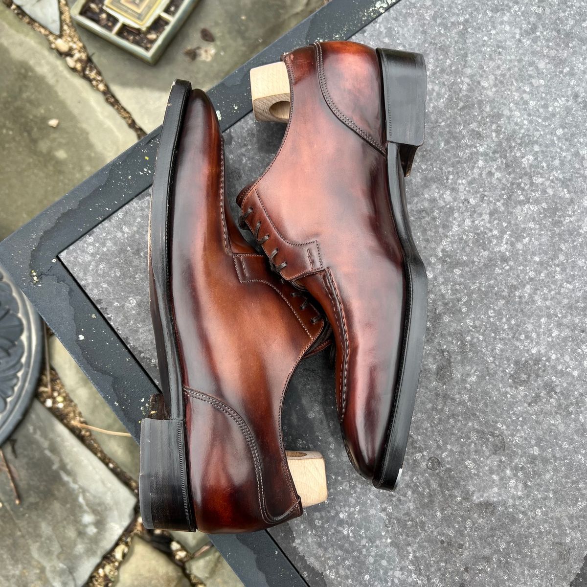 Photo by wishoeguy on December 3, 2023 of the Antonio Meccariello Centurion in Horween Unglazed Natural Shell Cordovan.