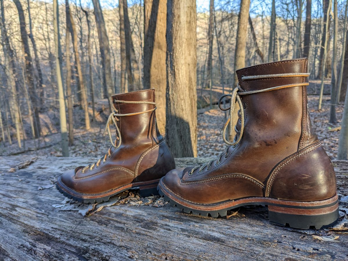 Photo by dreadnatty08 on April 1, 2023 of the Willie's Handmade Boots V3 Workboot in Horween Natural Rowdy.