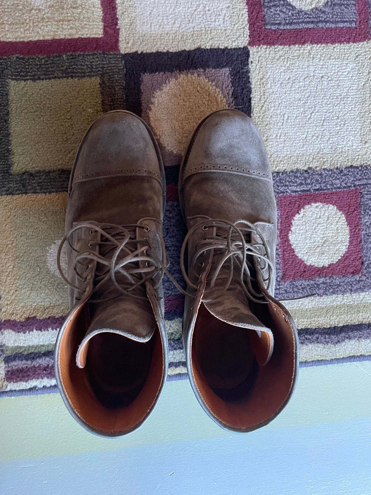 Photo by wonkytoe on March 2, 2024 of the Viberg Service Boot BCT in C.F. Stead Thyme Janus Calf Suede.