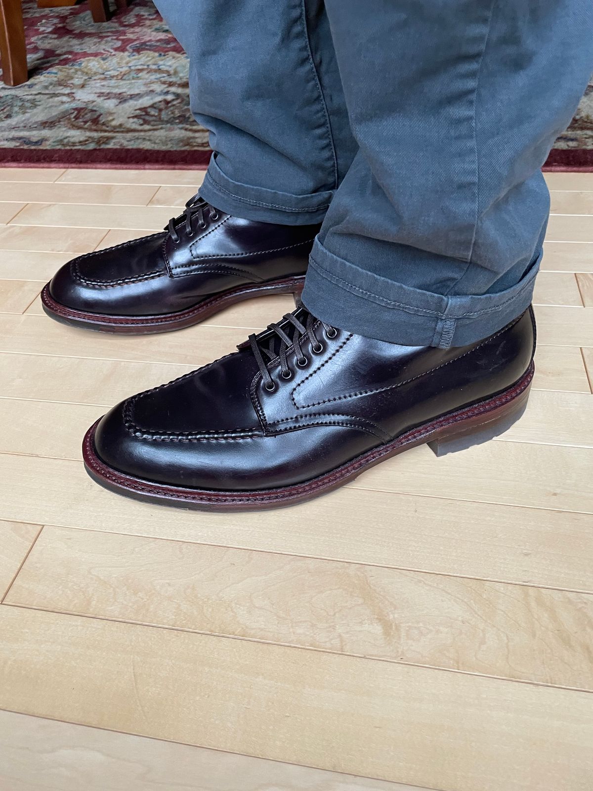 Photo by wonkytoe on April 16, 2024 of the Alden Indy Boot in Horween Color 8 Shell Cordovan.