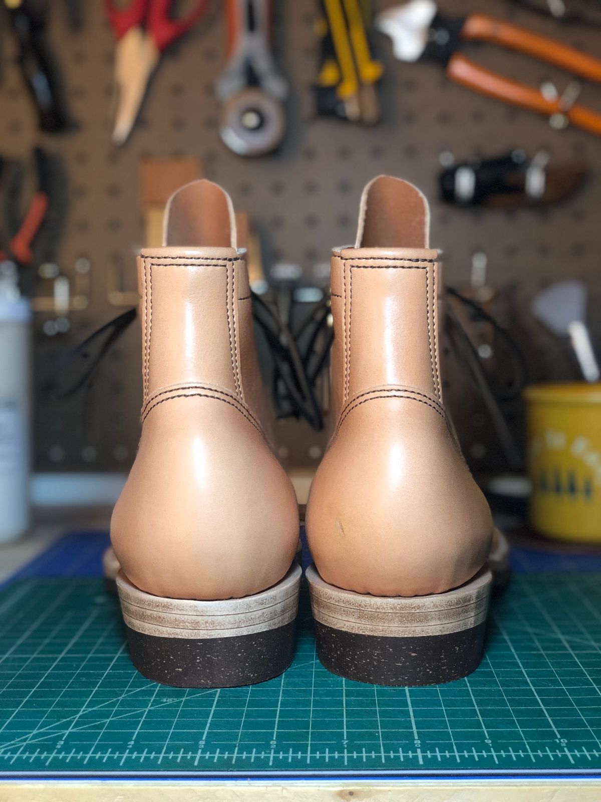 Photo by m.f.bootco on October 2, 2023 of the M.F. Boot Co Service Boot in Sepici Tumbled Waxed Natural Veg Tan.