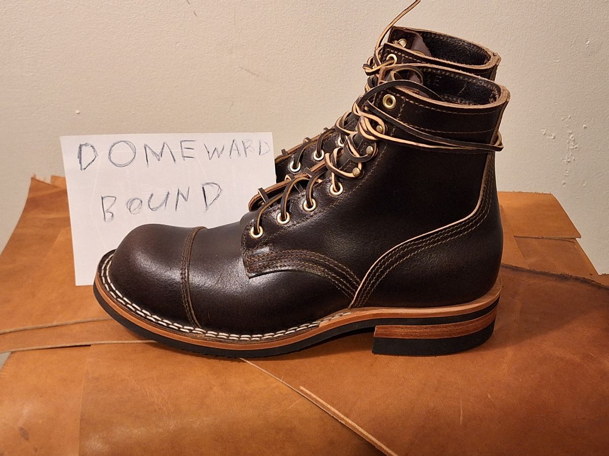 Photo by PatinaTherapist on October 1, 2023 of the Nicks Prospector in Horween Brown Waxed Flesh.