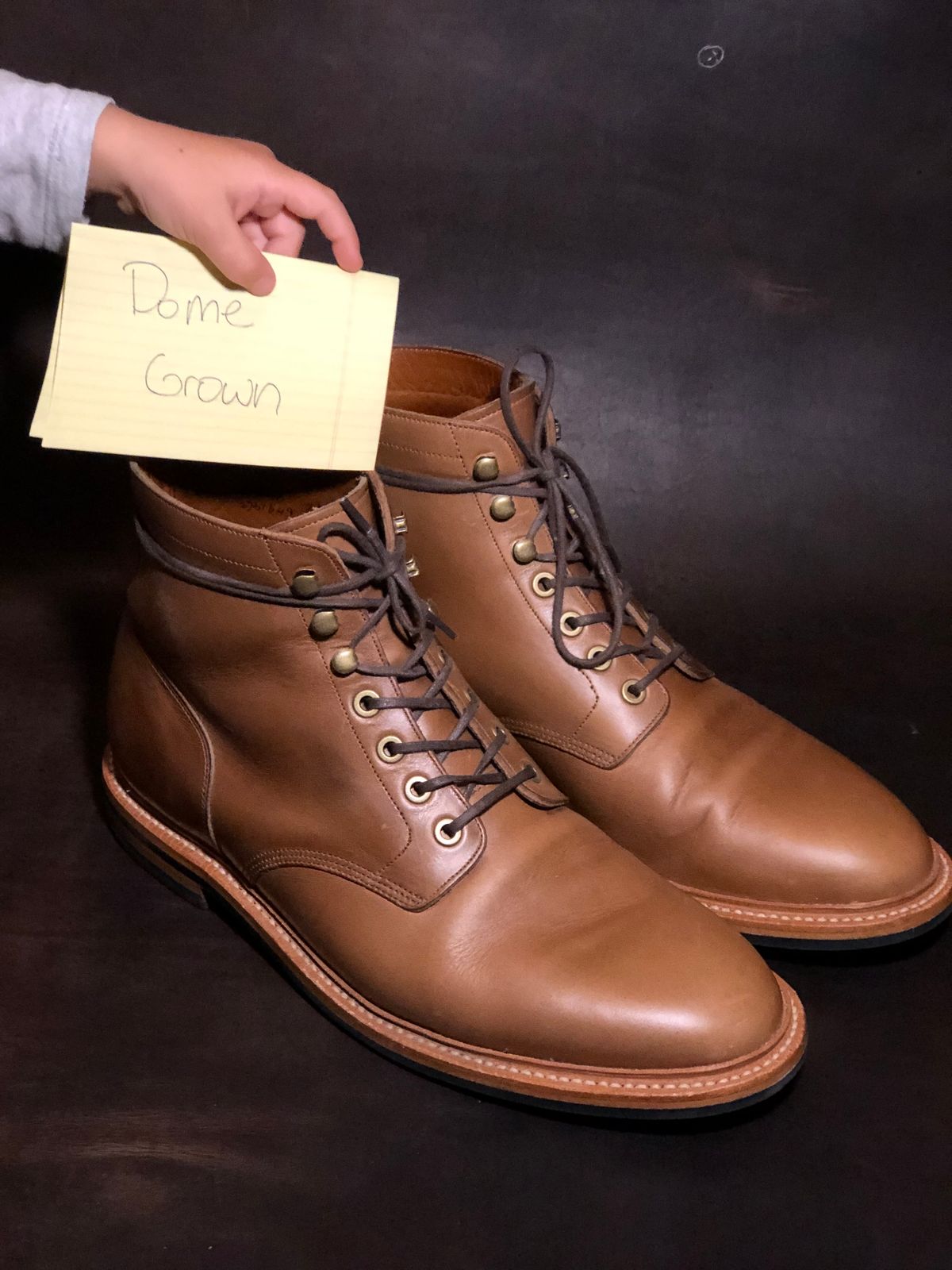 Photo by IndyBen on November 6, 2023 of the Grant Stone Diesel Boot in Horween Dune Chromexcel.