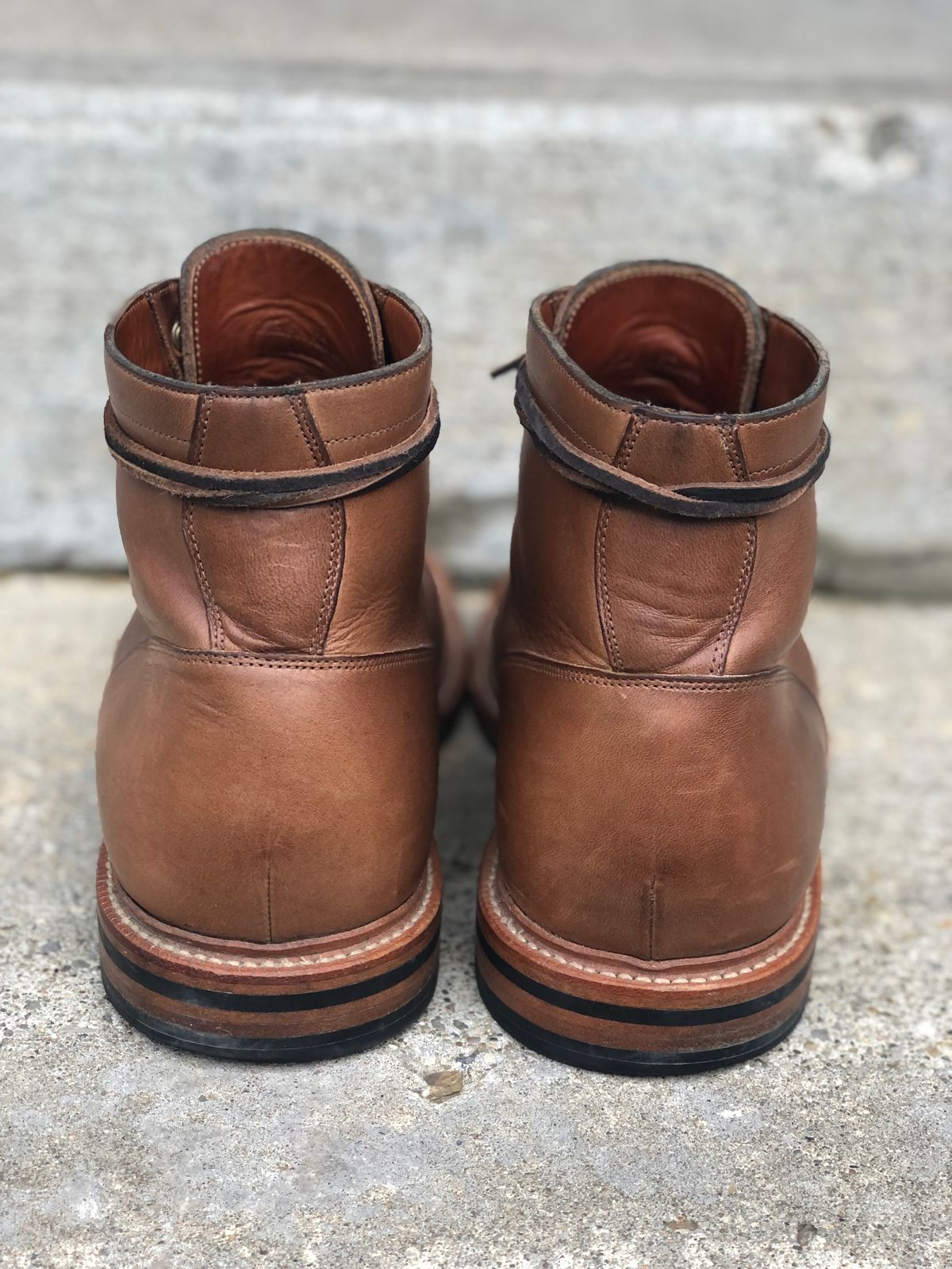 Photo by IndyBen on March 5, 2024 of the Grant Stone Diesel Boot in Horween Dune Chromexcel.