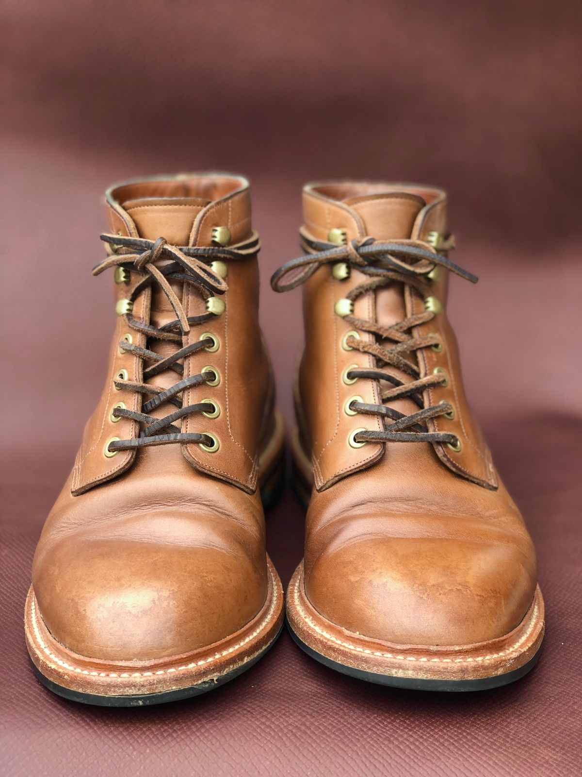 Photo by IndyBen on April 5, 2024 of the Grant Stone Diesel Boot in Horween Dune Chromexcel.