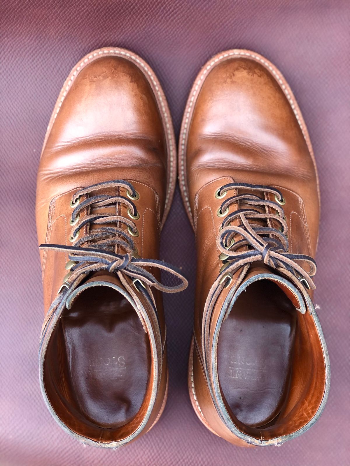 Photo by IndyBen on April 5, 2024 of the Grant Stone Diesel Boot in Horween Dune Chromexcel.